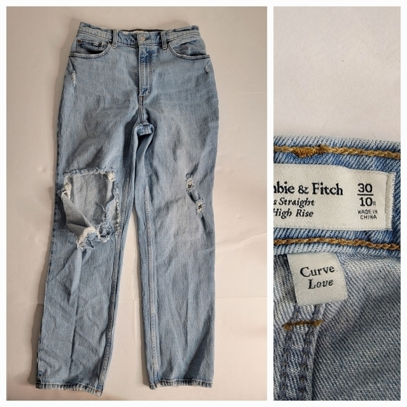 Abercrombie and fitch Jeans 30/10 Curve Love 90s Straight Ultra High Rise - Picture 1 of 9